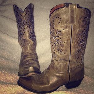 REBEL Leather Cowgirl Boots Size 8.5